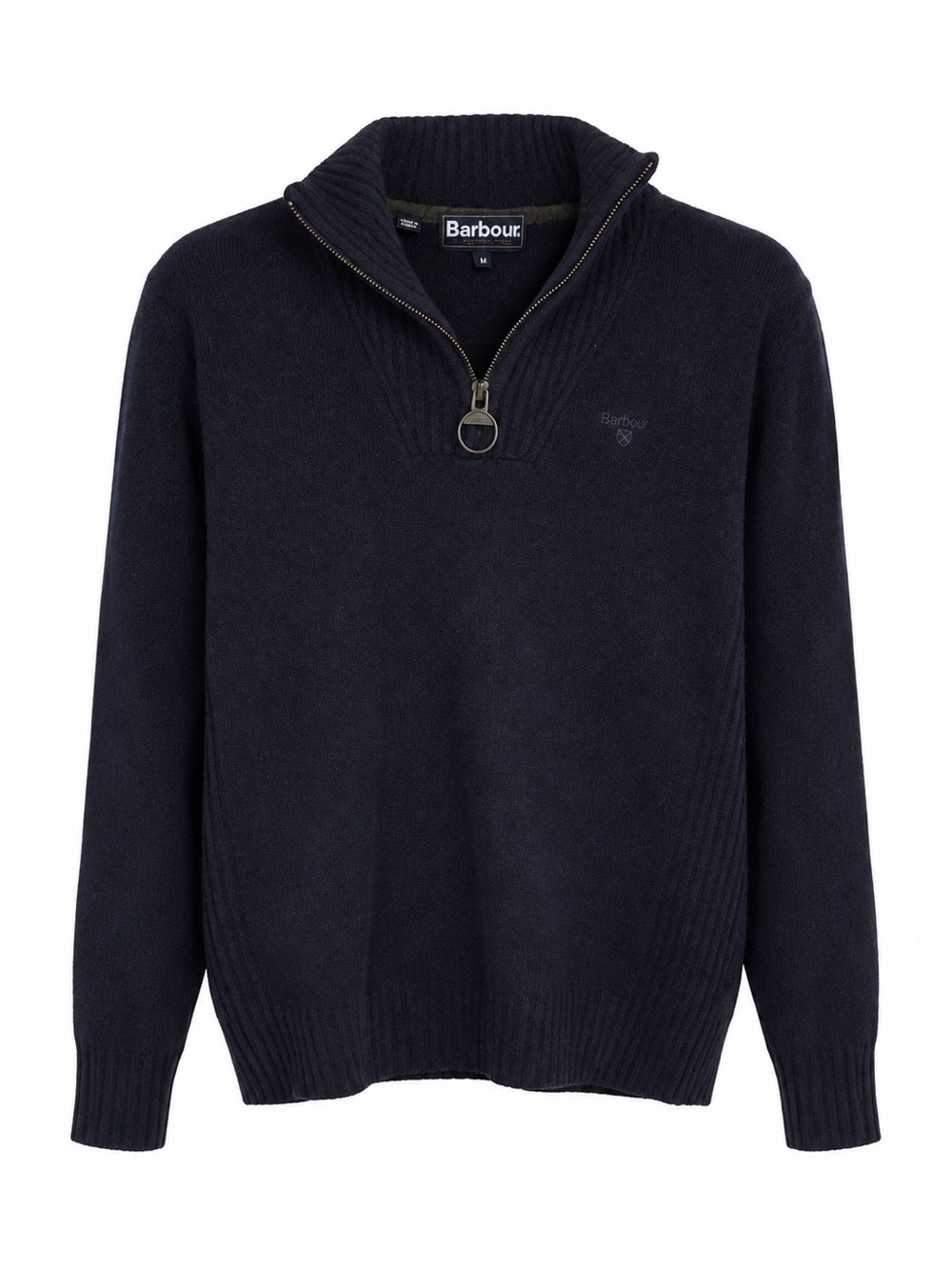 Barbour Men's Navy Quarter-Zip Funnel Neck Sweater
